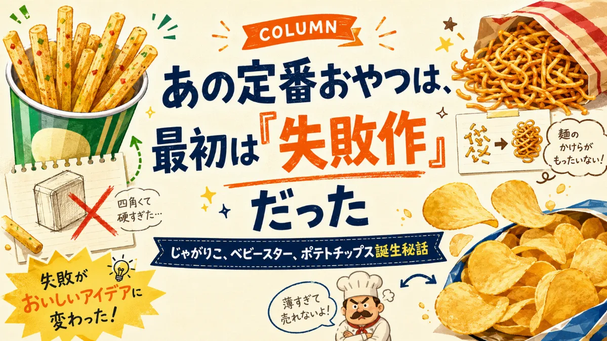 取材で確かめたい！！あの定番おやつは、 最初は「失敗作」だったという話